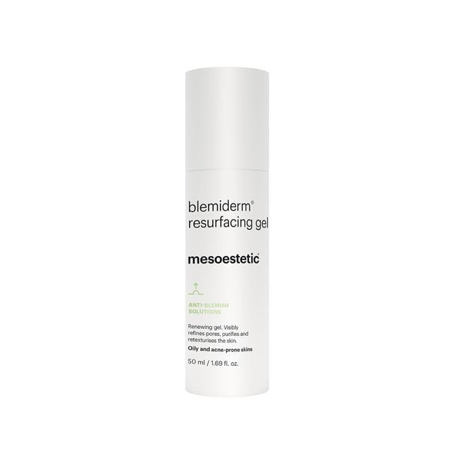 blemiderm-resurfacing-gel_primario blemiderm® resurfacing gel ANTI-BLEMISH SOLUTIONS Regenerierendes Gel für Mischhaut, fettige und zu Akne neigende Haut. Verfeinert die Poren, reinigt die Haut und verleiht ihr eine bessere Struktur. Gel mit Salicylsäure und Glykolsäure. 50 ml