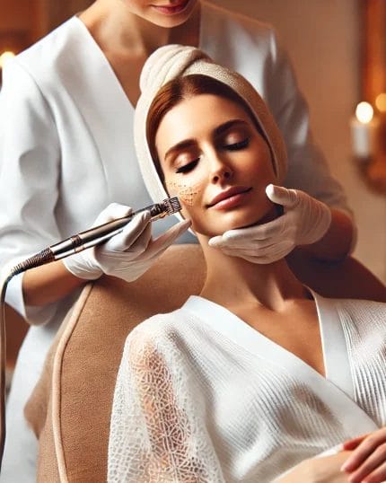 Professionelle Skinretin Xpert mit Microneedling-Behandlung zur Hautverjüngung bei Mel’s Beauty & Academy