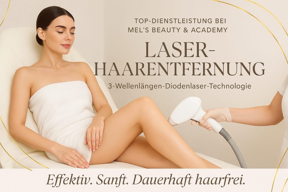 Frau entspannt sich während einer professionellen Laser-Haarentfernung mit 3-Wellenlängen-Diodenlaser bei Mel’s Beauty & Academy.